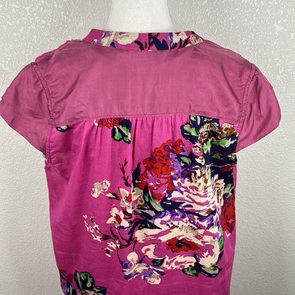 Soft Surroundings Purple & Cream Floral 2 Piece Short Sleeve Top Size Small - Picture 6 of 7